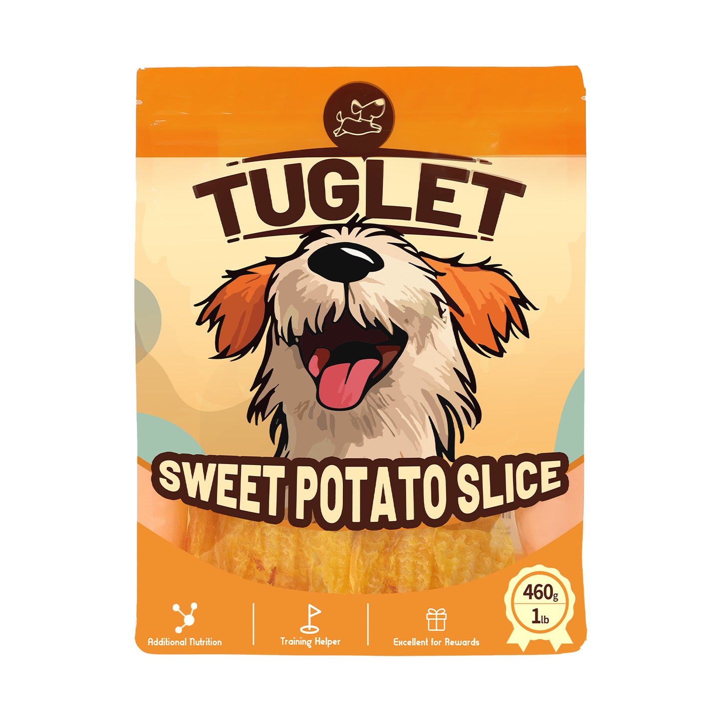 TUGLET Sweet Potato Roll for Dogs Chew, Natural and Highly Nutritious Snacks with Taurine, 7 oz/16 oz