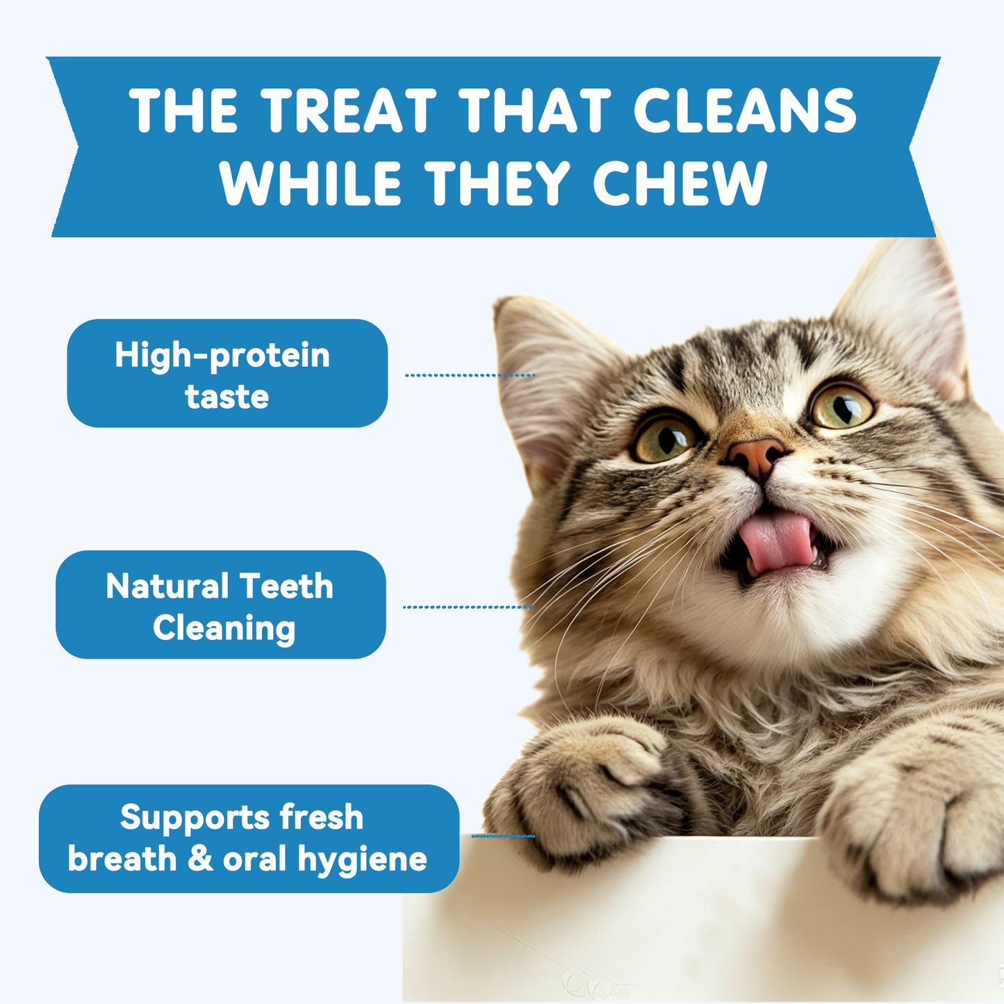 TUGLET Freeze Dried Cat Dental Treats, Real Chicken with Barley Grass for Teeth Cleaning & Hairball Support, Natural Crunchy Chews for All Cats, 3.6 oz