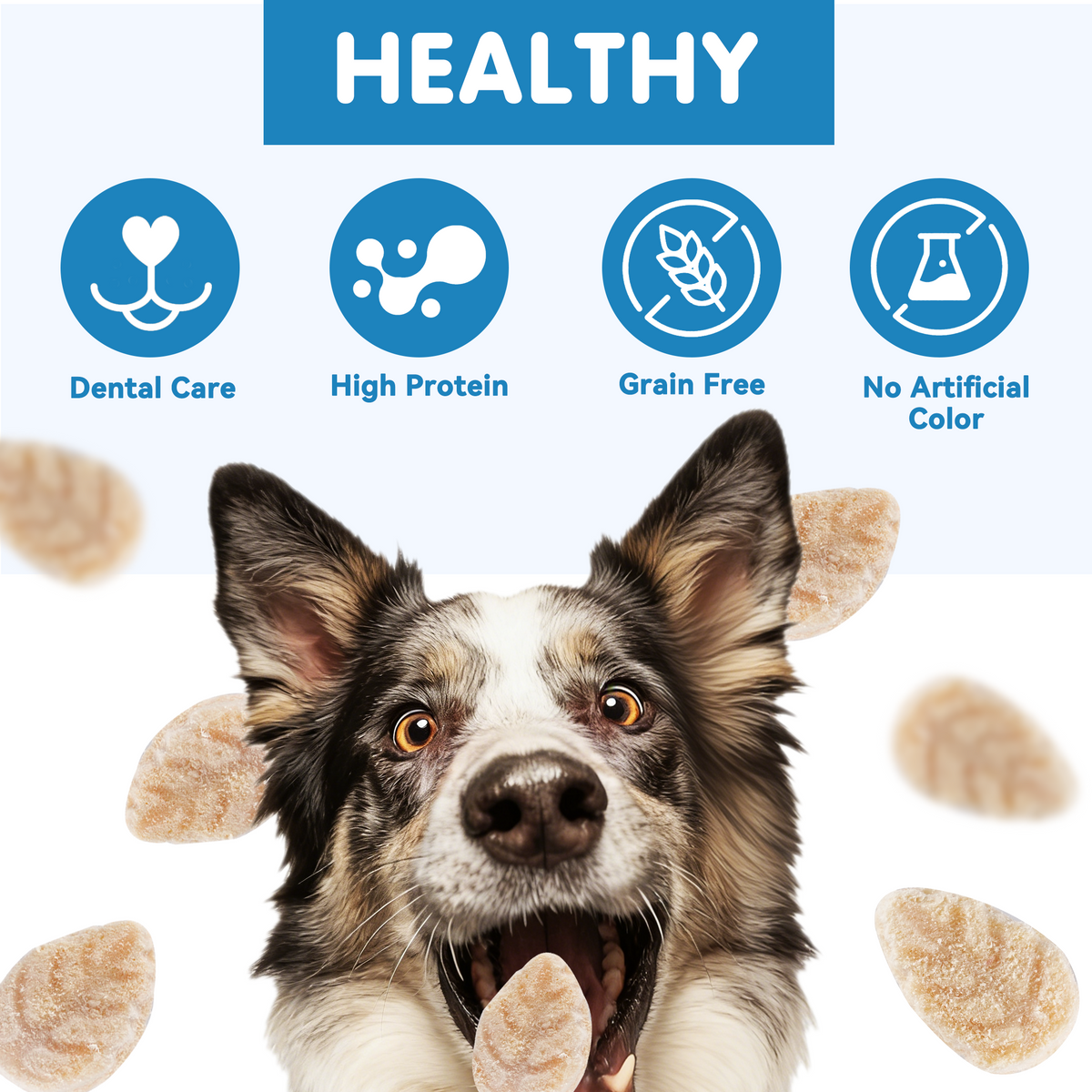 TUGLET Freeze-Dried Chicken Leaf Dental Chews Dog & Cat Treat, Cleans Teeth & Reduces Tartar, Freshens Breath, High Protein Treat for Small Medium Large Dogs & Cats, 5.3 oz Bag