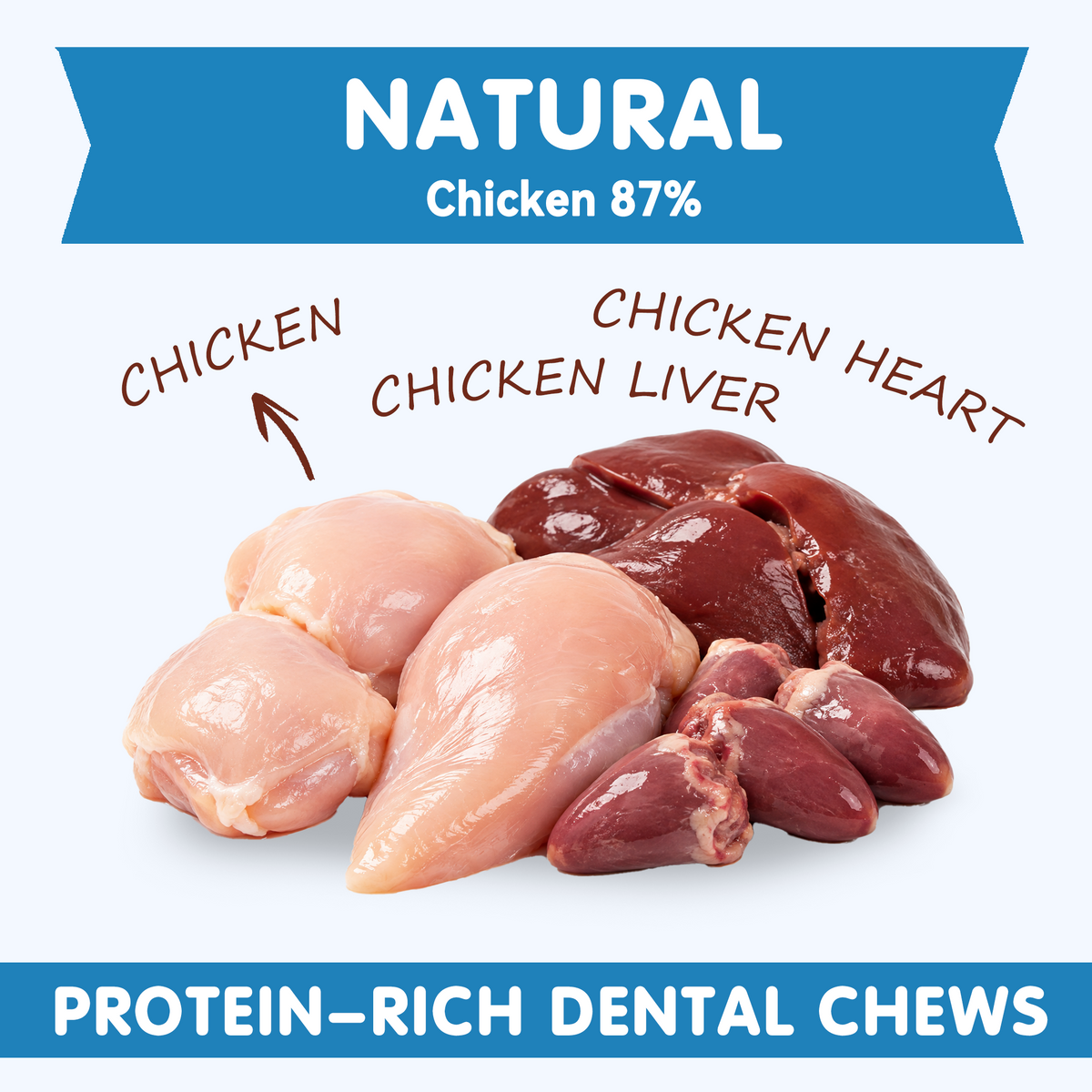 TUGLET Freeze-Dried Chicken Leaf Dental Chews Dog & Cat Treat, Cleans Teeth & Reduces Tartar, Freshens Breath, High Protein Treat for Small Medium Large Dogs & Cats, 5.3 oz Bag