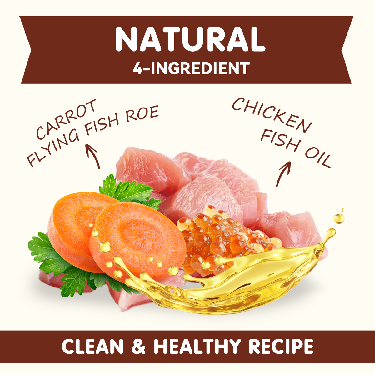 PAWUP Steamed Chicken Wet Food Tooper Dog & Cat Treat - Only 4 Ingredients, Skin & Coat Support, Low Fat Soft Wet Treats for Puppies, Kittens & Senior Pets, 8 Count, 8.5 oz Bag