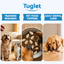 TUGLET Freeze-Dried Chicken Leaf Dental Chews Dog & Cat Treat, Cleans Teeth & Reduces Tartar, Freshens Breath, High Protein Treat for Small Medium Large Dogs & Cats, 5.3 oz Bag