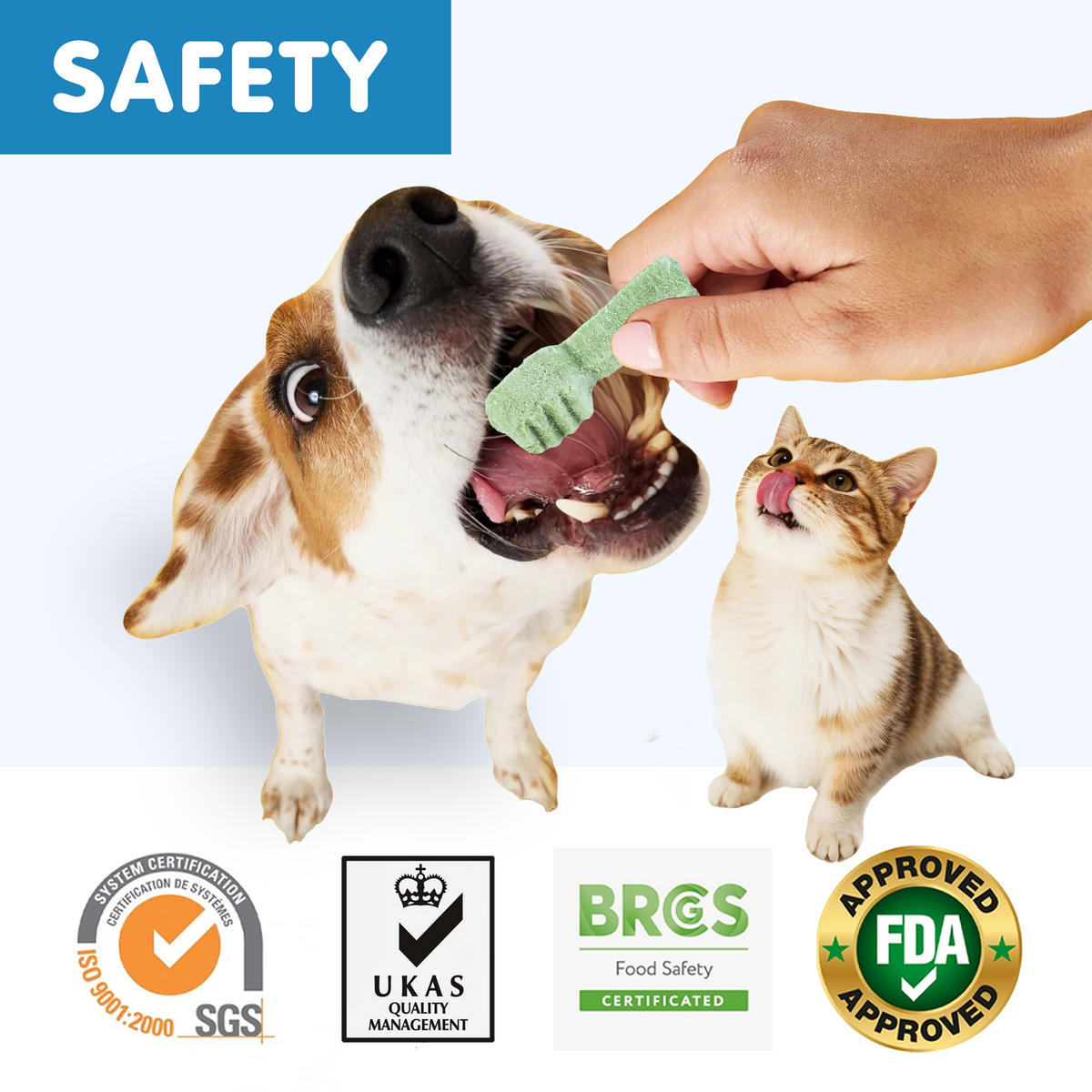 TUGLET Freeze-Dried Chicken Dental Brush Dog & Cat Treat, Cleans Teeth & Reduces Tartar, Freshens Breath, High Protein for Small Medium Large Dogs & Cats, 5.3 oz Bag