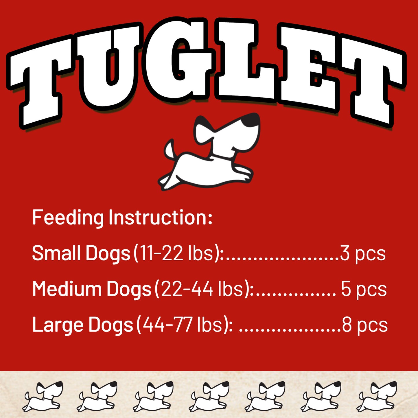 TUGLET Chicken Calcium Bone Dog Treats, Rawhide Free Healthy Snacks with Taurine, 7 oz/ 16 oz