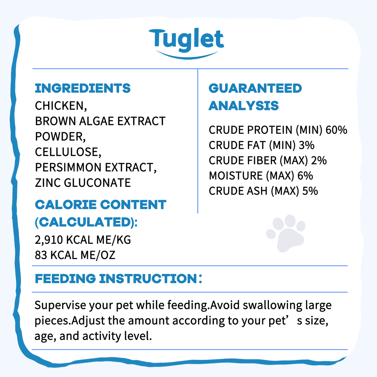 TUGLET Freeze Dried Dental Chew Sticks Cat Treat, Teeth Cleaning & Fresh Breath, 91% Chicken, High Protein & Low Fat Treats for All Cat Sizes, 5.47 oz Bag