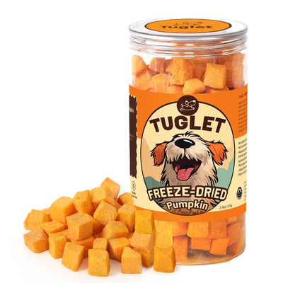 TUGLET Freeze Dried Pumpkin Dog Treat, Hearty Snacks Rich in Dietary Fiber, 2.3 oz